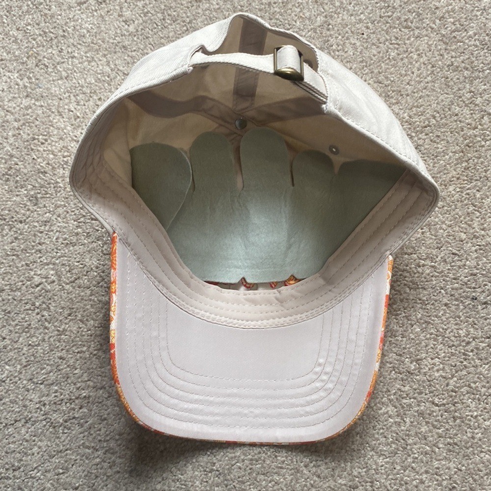 Keep Growing Orange Floral Canvas Adjustable Hat