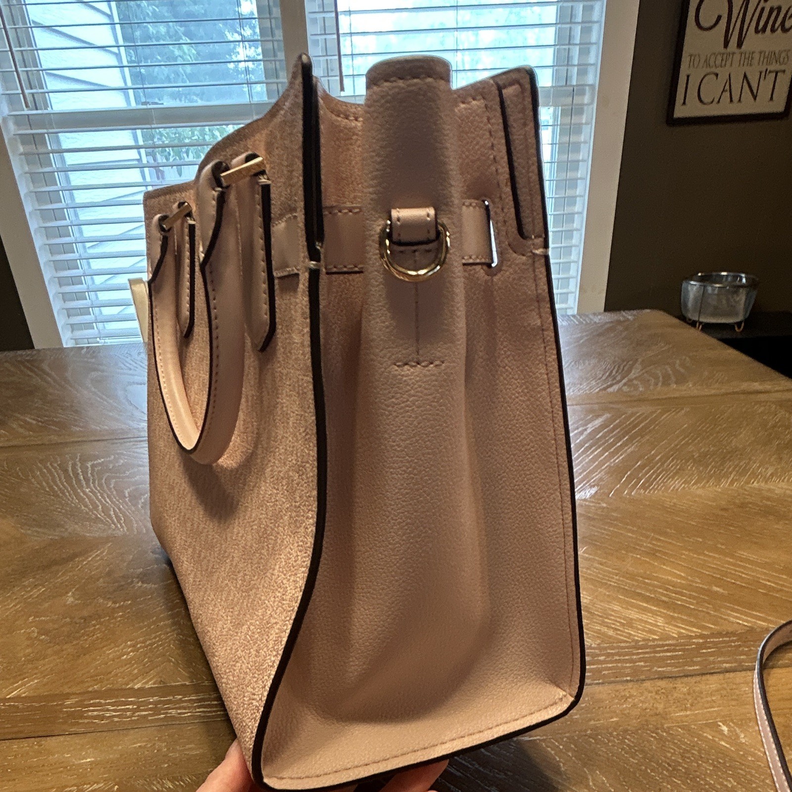 Michael Kors MK Monogram Medium Satchel Top Handle Bag Detachable Strap Pink