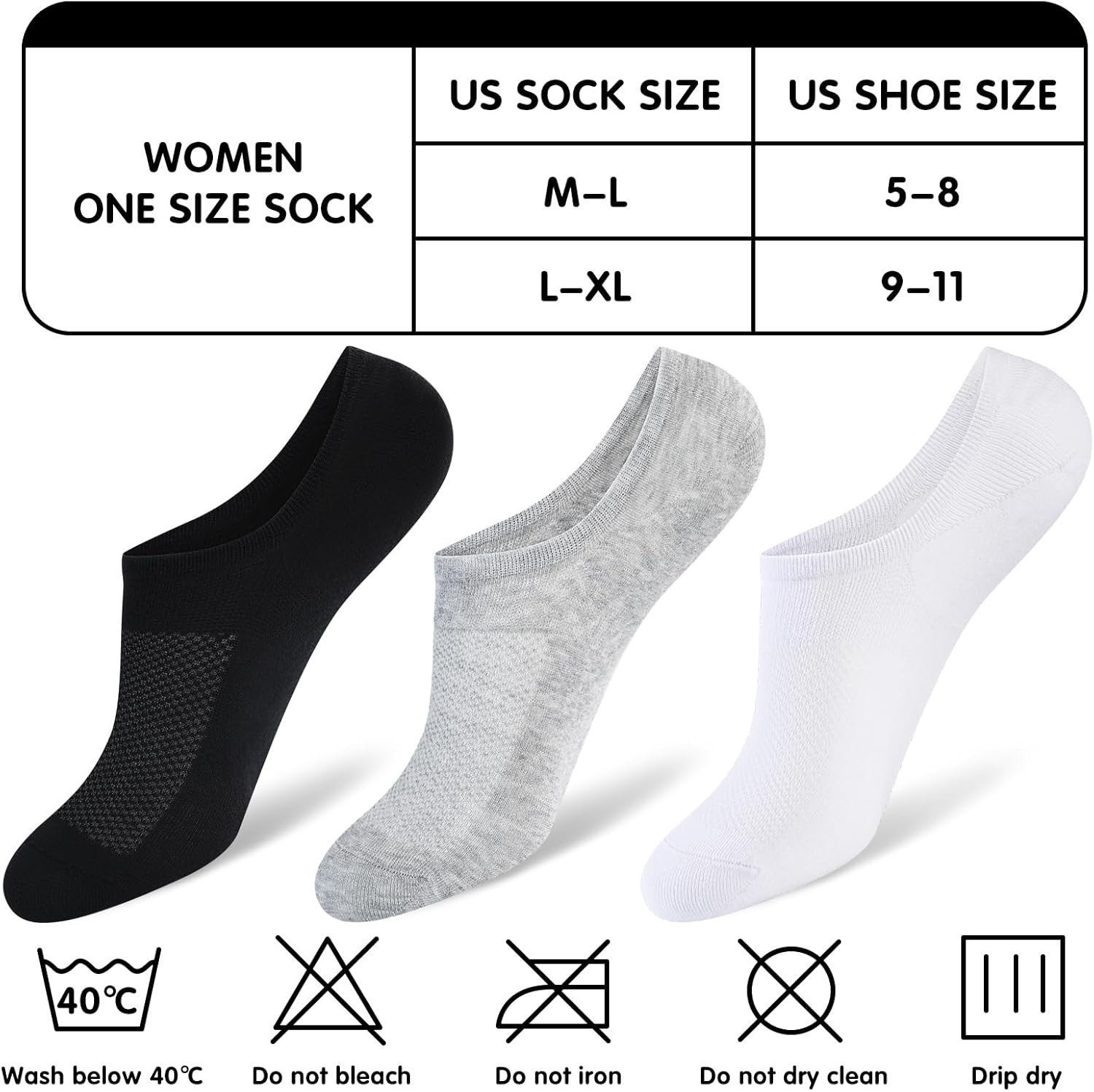 8 Pairs Womens 100% Cotton Non Slip No Show Socks, Low Cut Casual Invisible Line