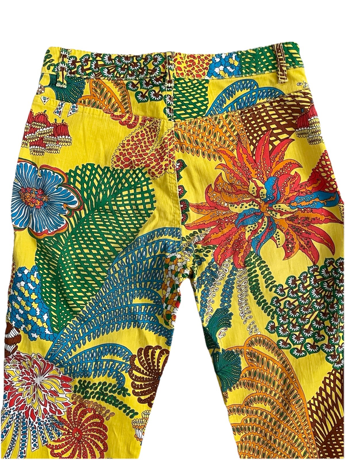 ESCADA Sport TROPICAL Floral JEANS Size Small CRUISE Resort PANTS Euro Size 34