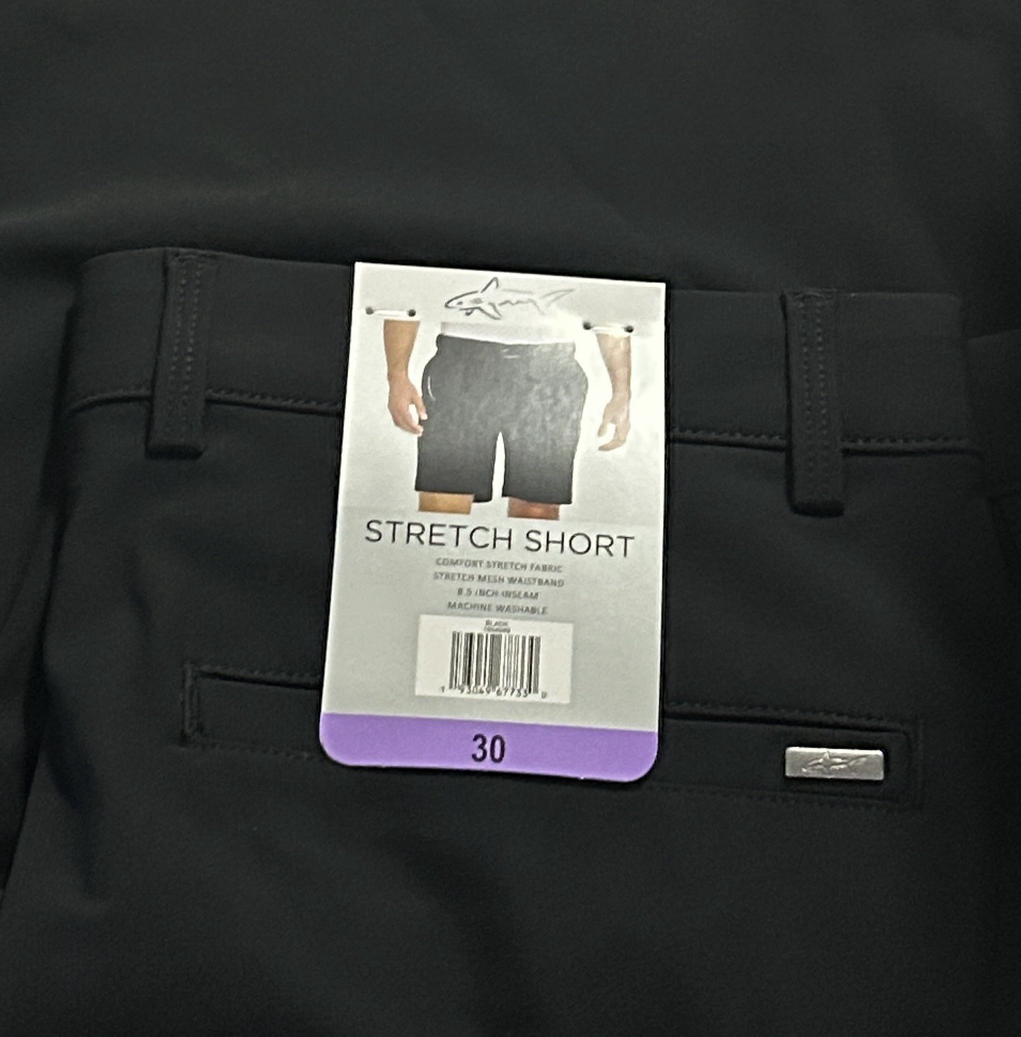Greg Norman Men’s Stretch Golf Shorts, Black, Size 30 Comfort Waist 8.5” Inseam