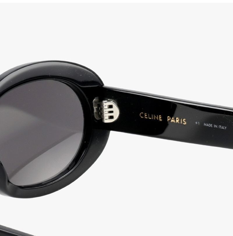 Celine Triomphe 01 Oval Sunglasses International Fit CL40194U 01A 149824585