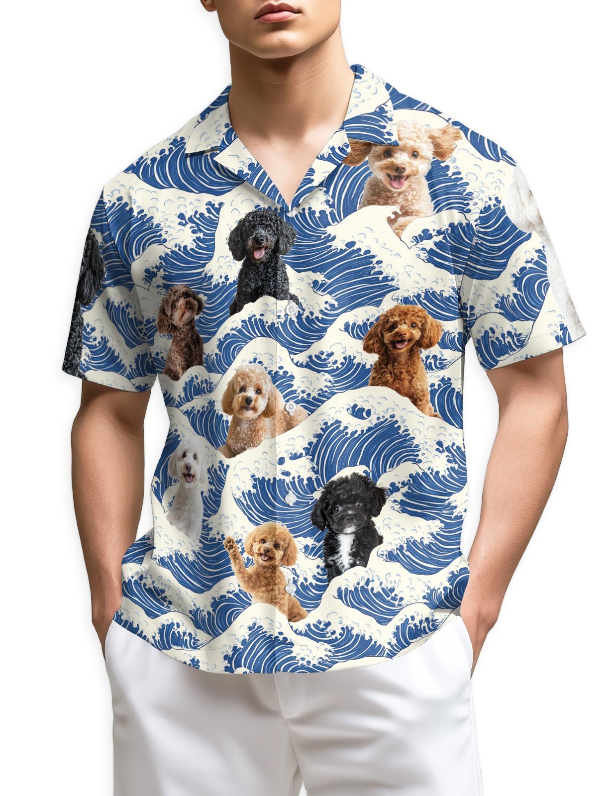 Poodle Hawaiian Shirt Dog Lover Animal Aloha Summer Beach Gift
