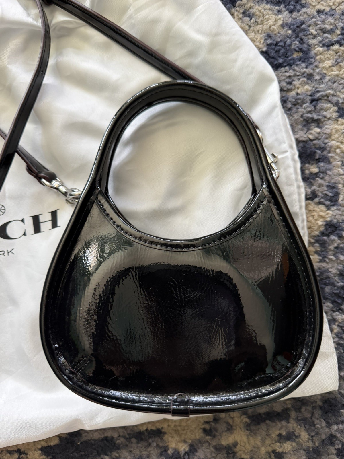 Coach Mini Ergo Bag Crinkle Patent Leather, Coachtopia