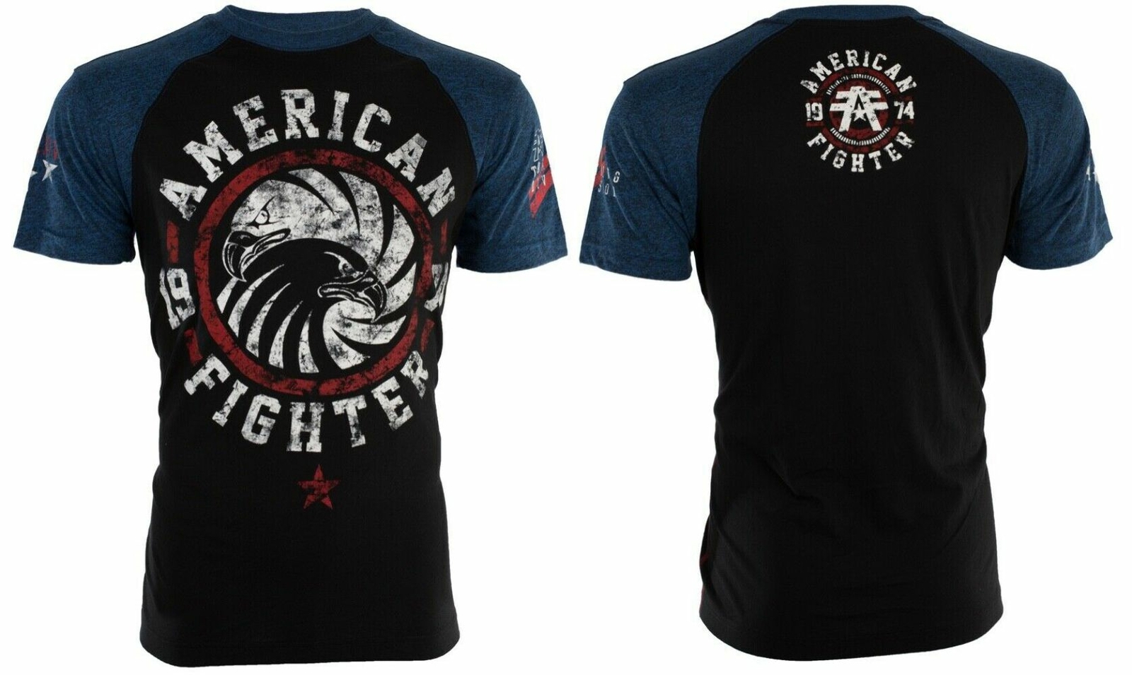 AMERICAN FIGHTER Bradley Black Blue Athletic Mens Crewneck T-shirt S-3XL NWT