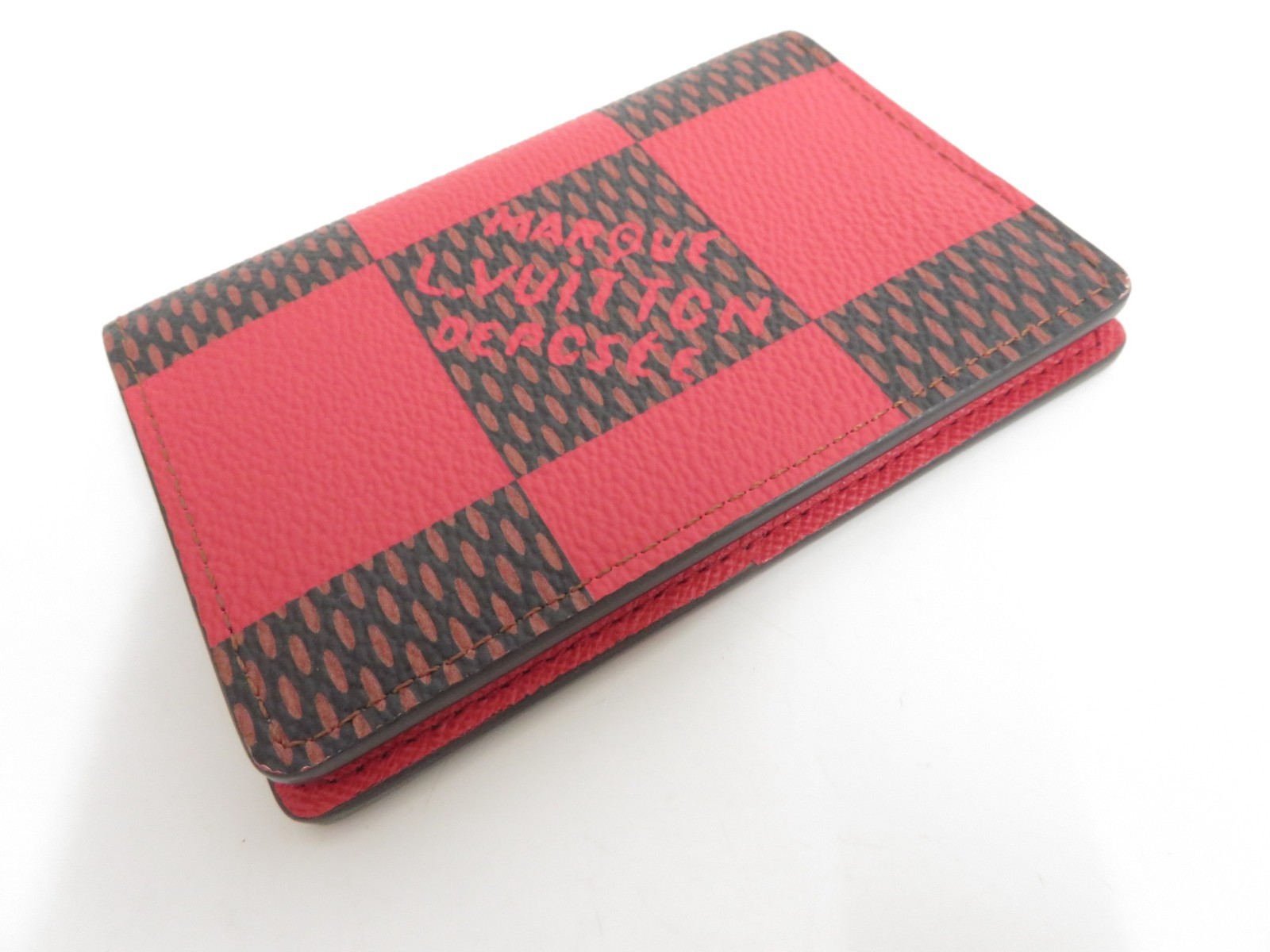 Auth LOUIS VUITTON Damier Giant Pocket Organizer de Poche Card Case F#53497
