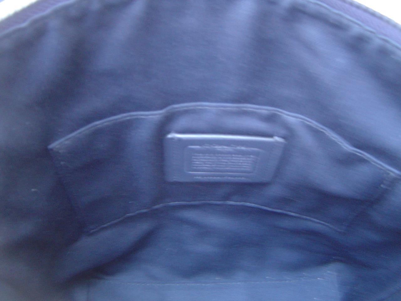 AUTHENTIC COACH METALLIC BLUE PEBBLE LEATHER MINI ABBY DUFFEL BAG #87691