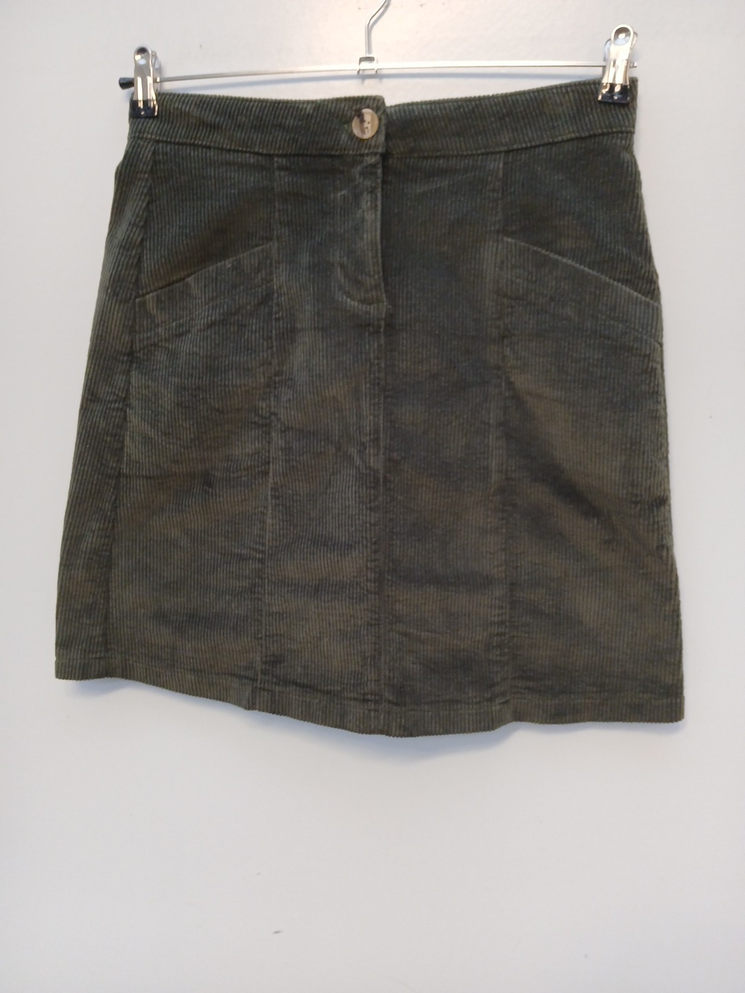 Crew Clothing Chunky Corduroy Skirt with Stretch Womens Size UK 8 Front Pockets.