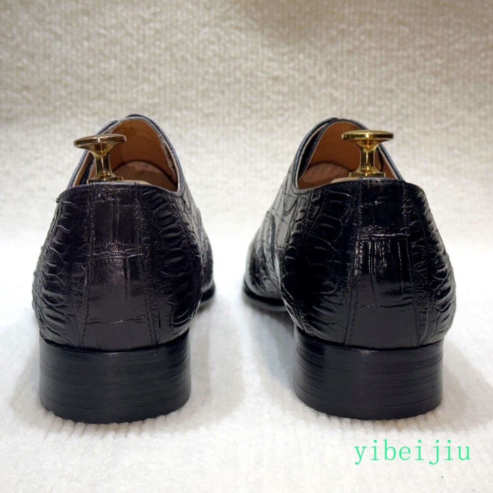 Mens Alligator Crocodile Pattern Business 100% Real Leather Dress Shoes Handmade