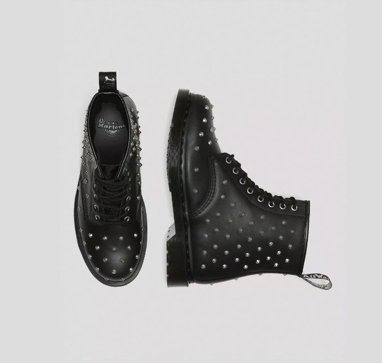 1460 STUD WANAMA LEATHER LACE UP BOOTS MSRP$210