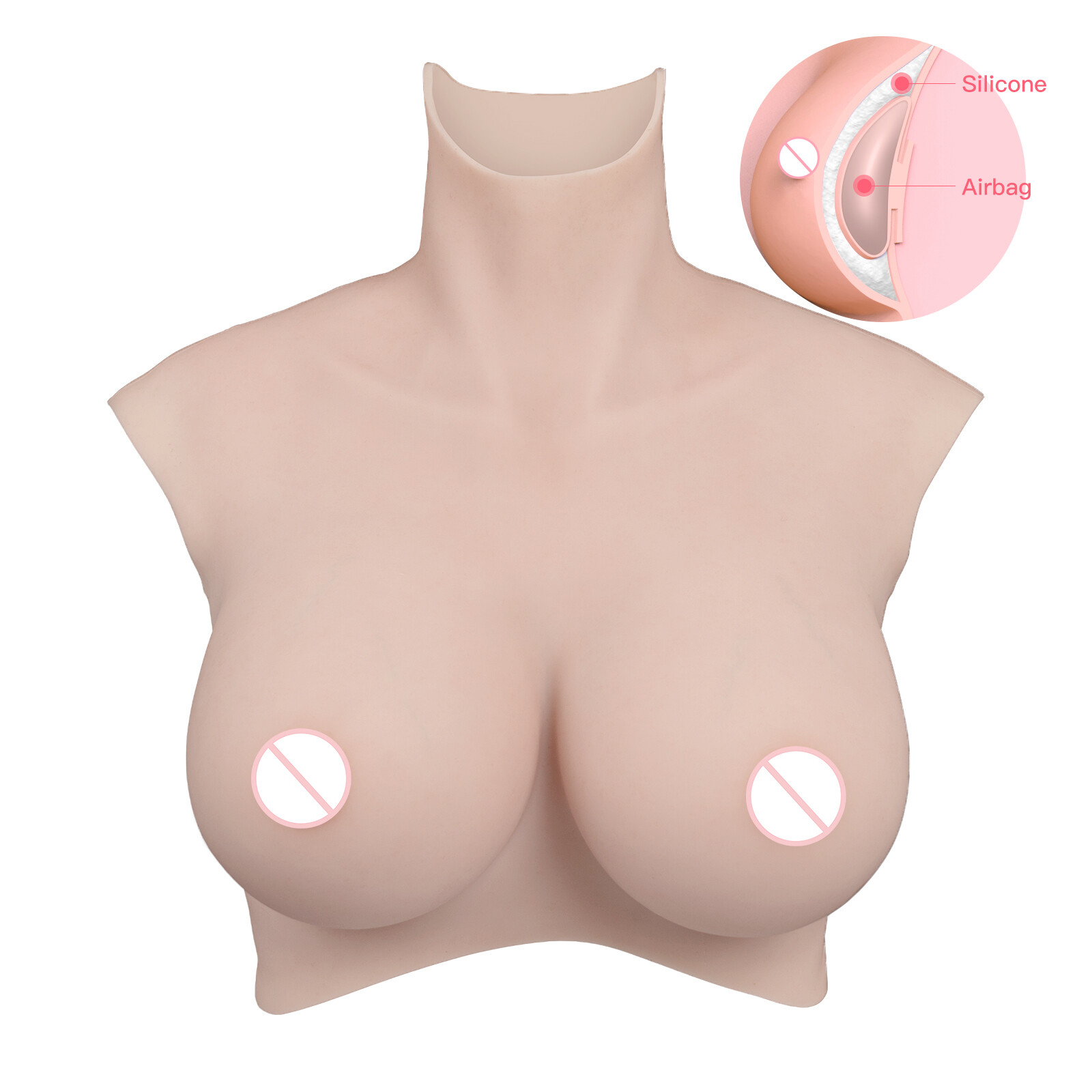 Minaky 8G L Size Silicone Breastplate Breast Forms Fake Boobs With Bloodshot Cos