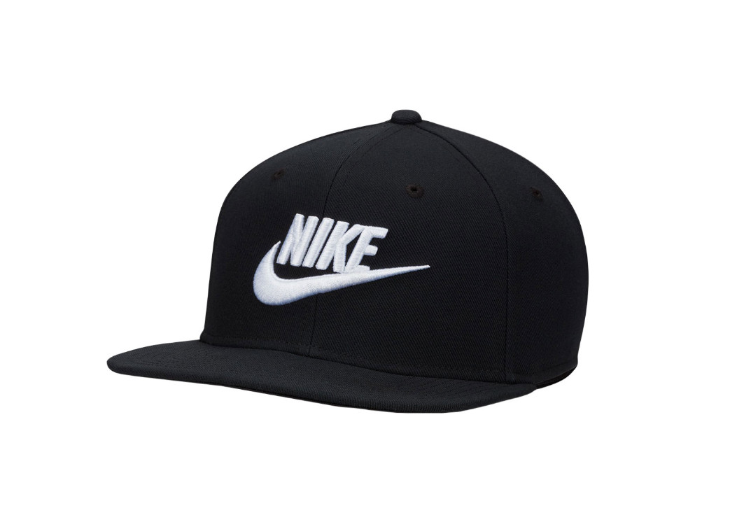New Nike Pro Cap Dri-Fit Black Flat Bill Adjustable Snapback Hat Men’s M/L