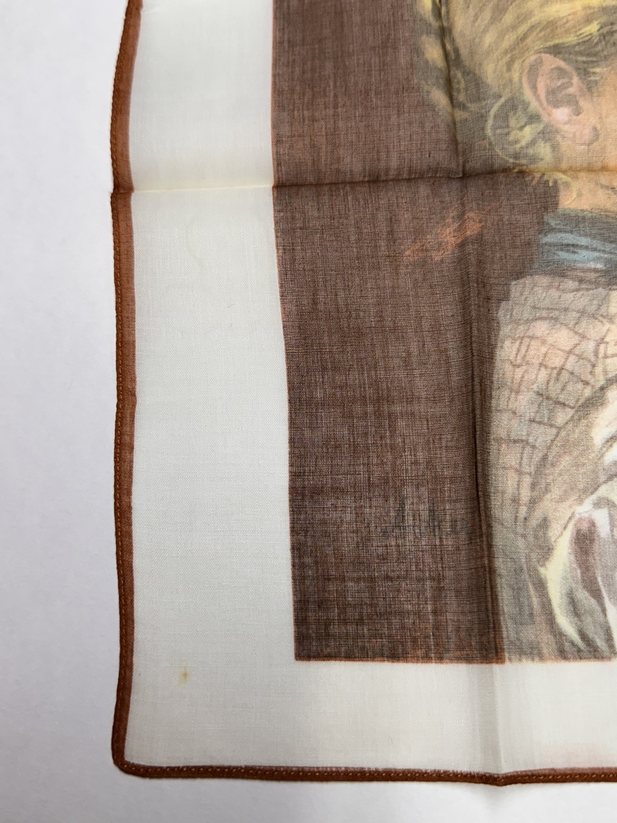 VINTAGE 100% COTTON HANDKERCHIEF MADE IN SWITZERLAND NWT ALBERT ANKER PORTRAIT