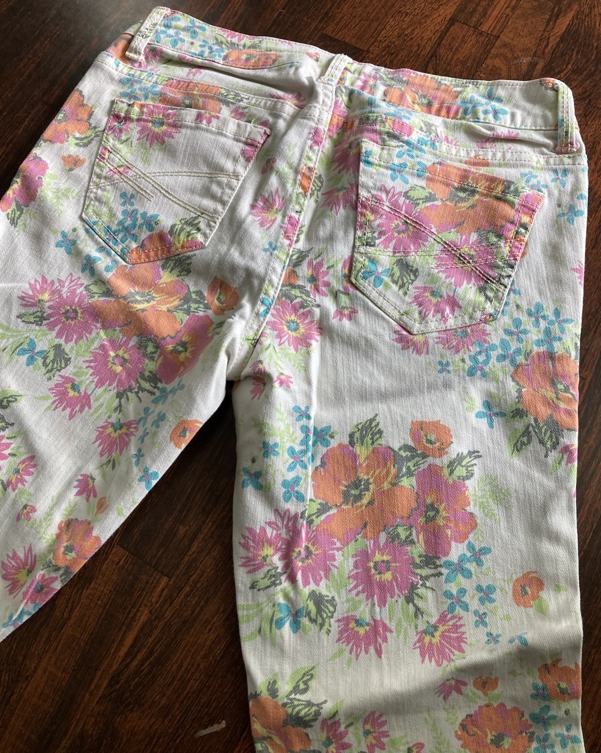 Aéropostale Y2K Floral Skinny Denim Ashley Jeans White Women’s 5-Pocket Reg