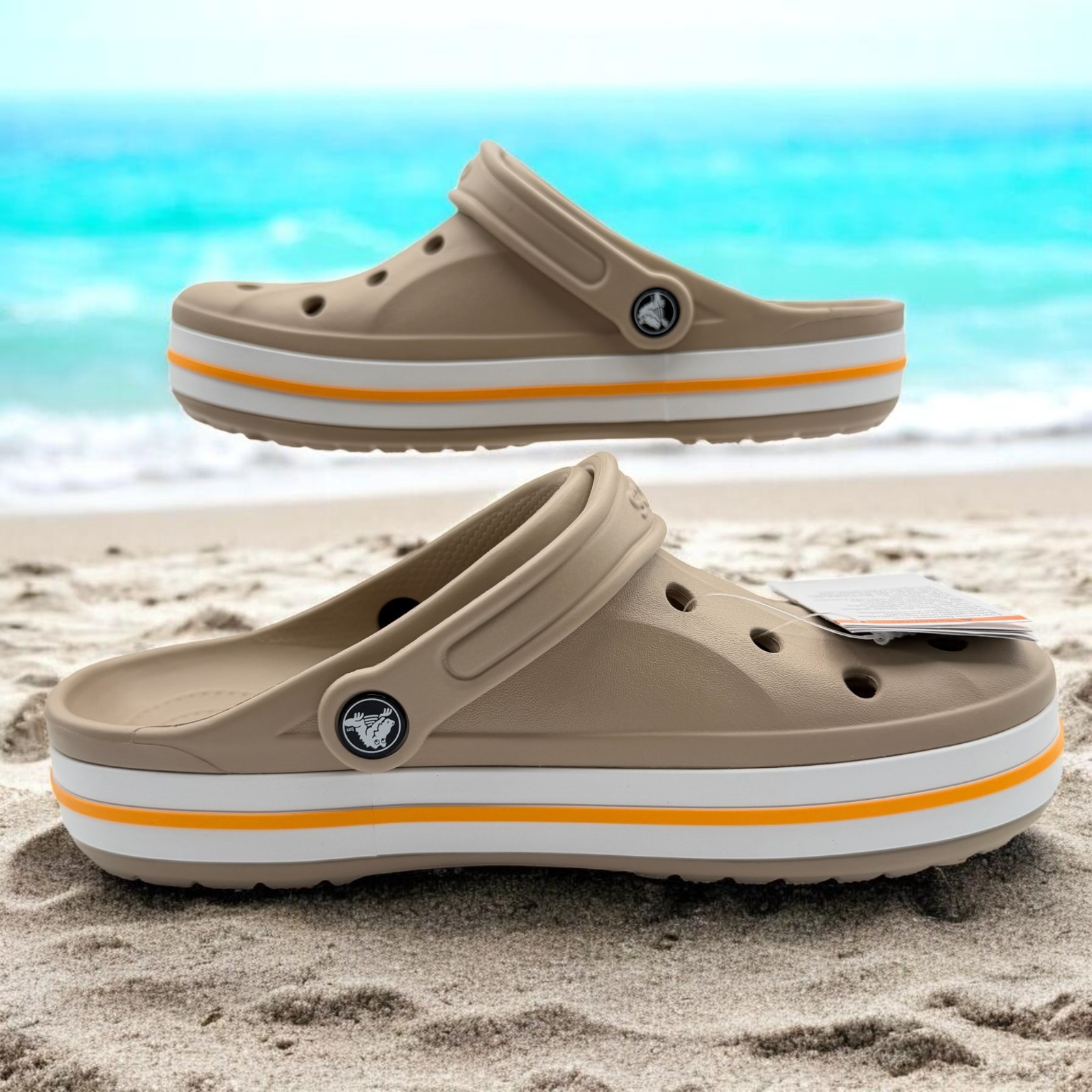 New Crocs Bayaband Clog Unisex 8 M 10 W Cobblestone 25SUCL205089_Z2V3 Ships Free
