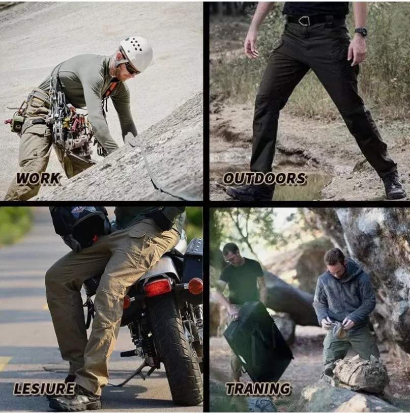 Mens Tactical Cargo Pants Soldier Straight-fit Work Combat Trousers Outdoor US
