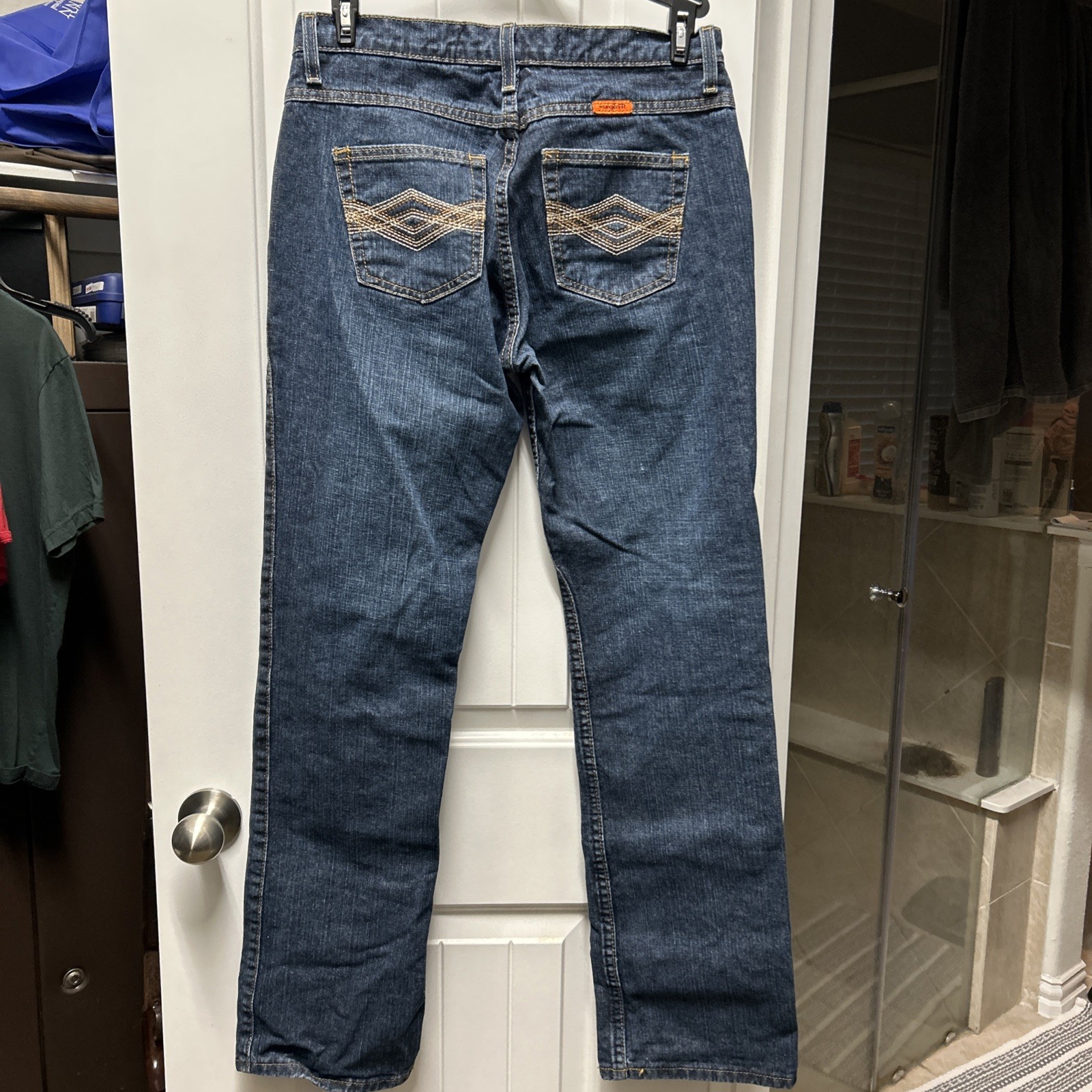 Womens Wrangler FR Fire Resistant Jeans Size 7×34 Embroidered Pockets 10FRW10CH