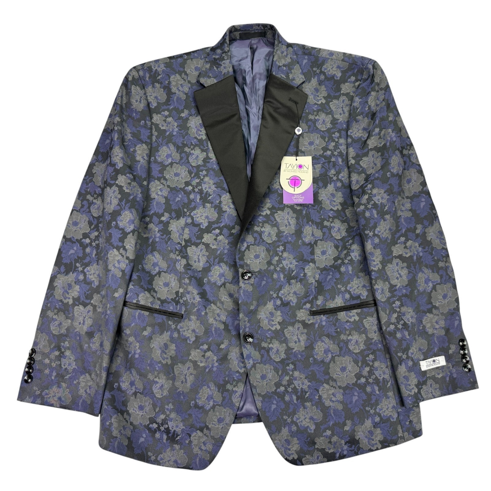 Tayion Collection Men’s Classic-Fit Floral Jacquard Dinner Jacket -Purple -42 R
