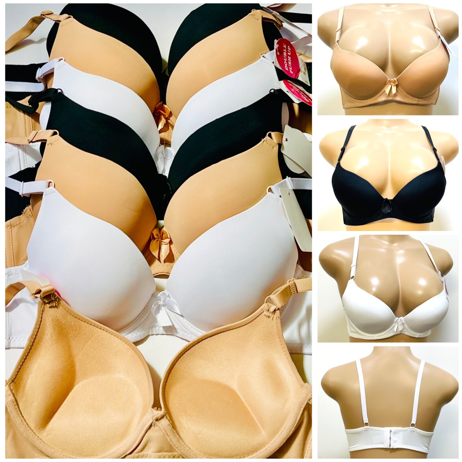 Extreme Ultimate Padding Power Lift Add 2 Cup Sizes Bras 3 hook Push Up Bra 9902
