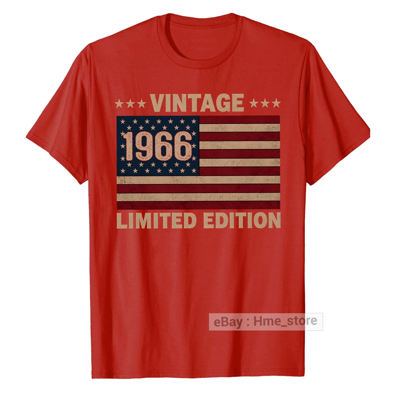 US Flag 60th Birthday American USA Born in 1966 T-Shirt 60 Years old Bday Tee