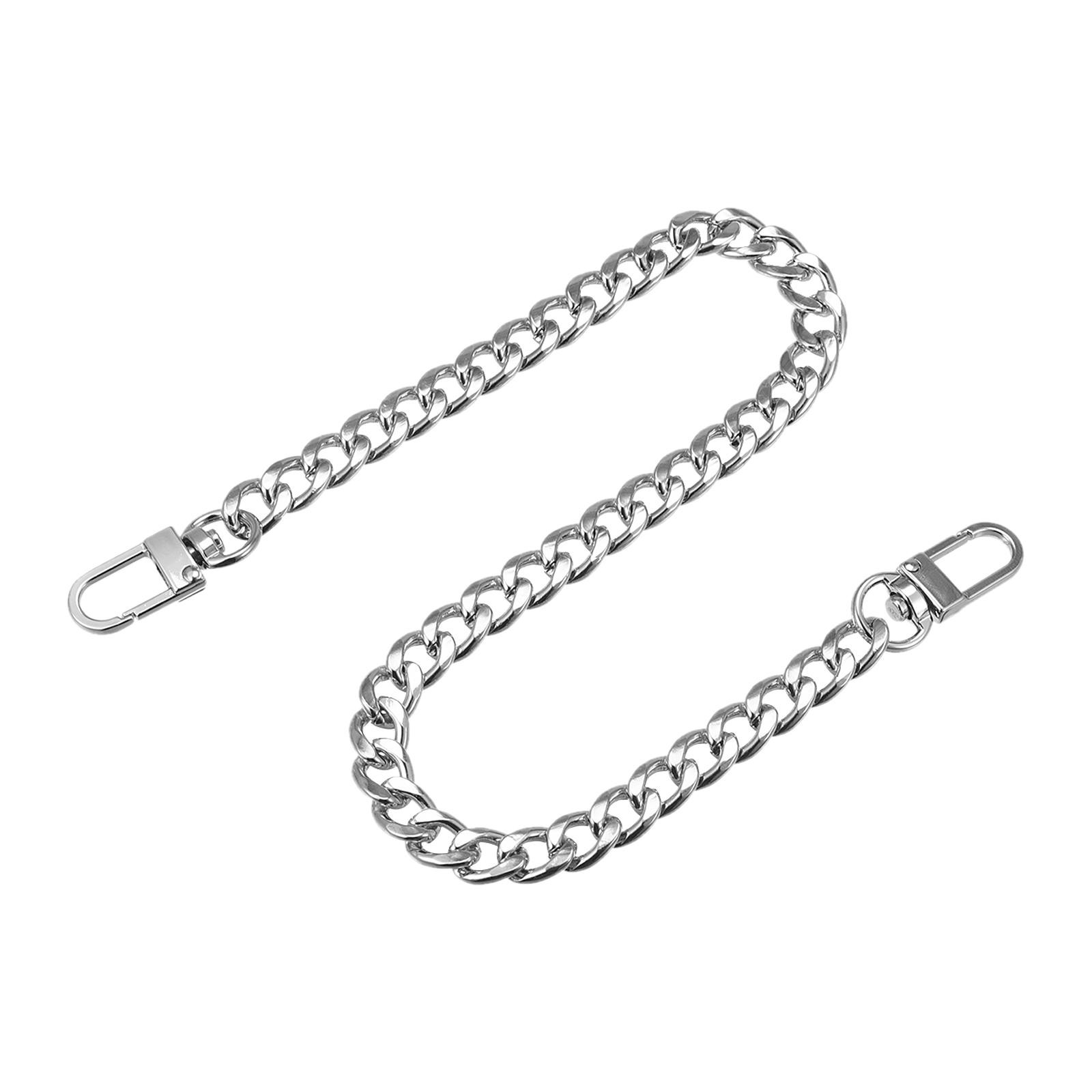 Iron Flat Chain Strap 16″ Handbag Chains Purse Straps DIY Replacement Silver