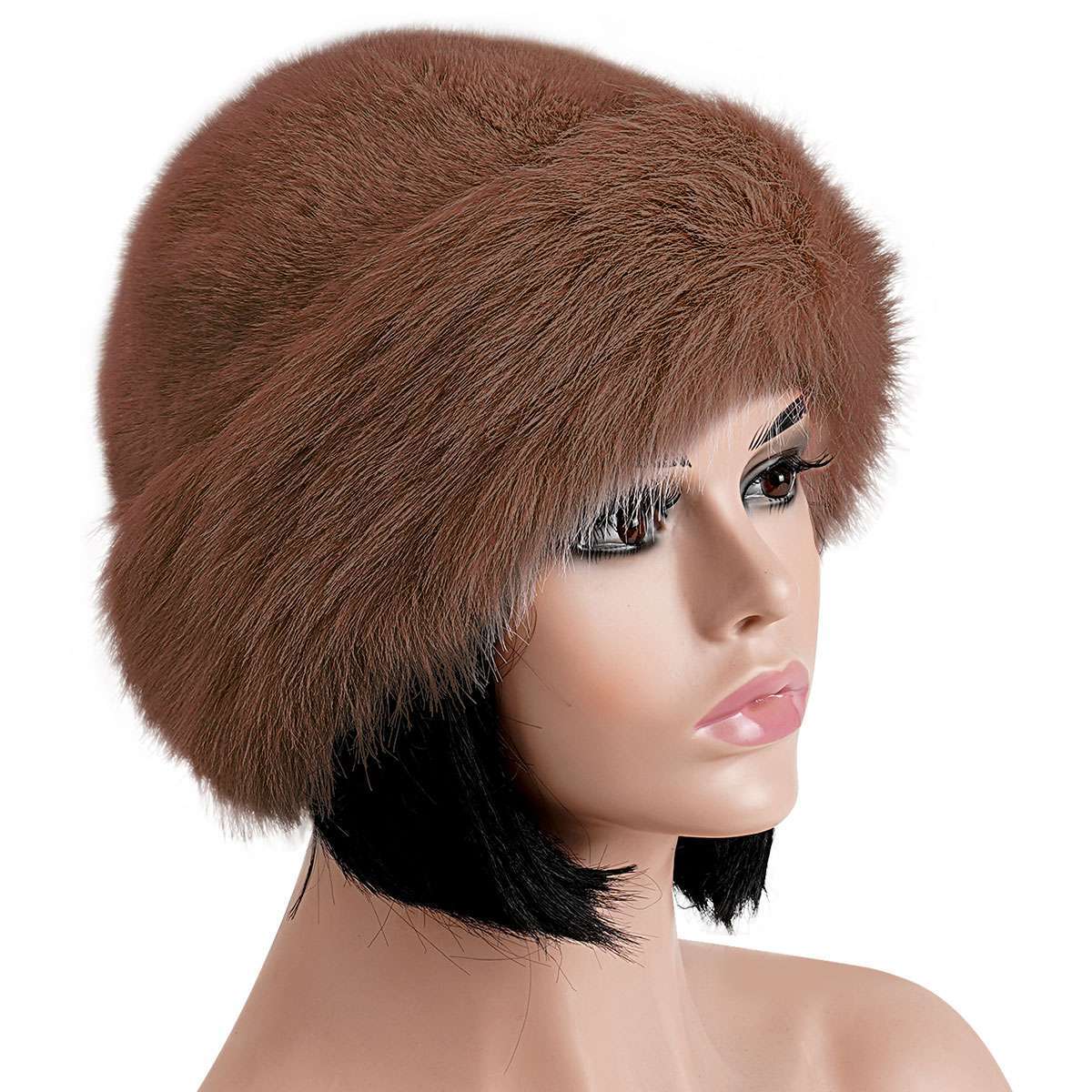Fuzzy Cossack Hat for Womens Winter Fluffy Furry Plush Faux Fur Hats Bucket Hats