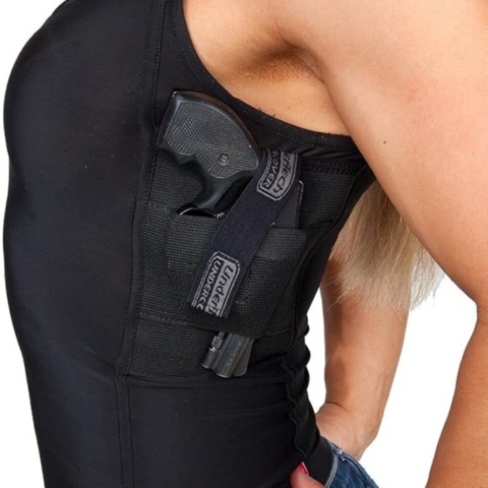 Under Tech Under Cover Women’s Concealment Tank Top 2 Holsters Shirt – Blk Small