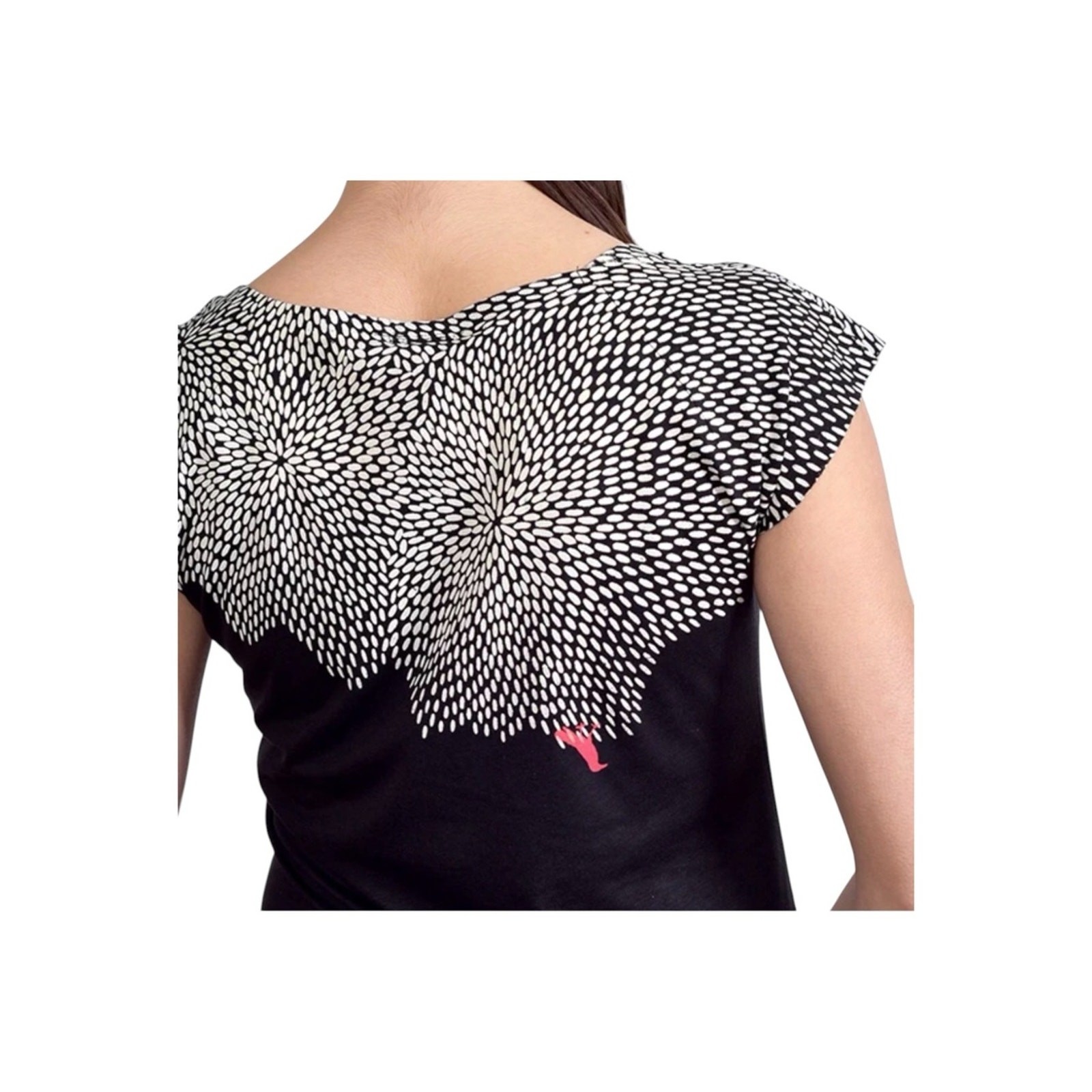 Umsteigan Large Bamboo Hand Screen Printed Black Rice Bamboo Top Red Bird Print