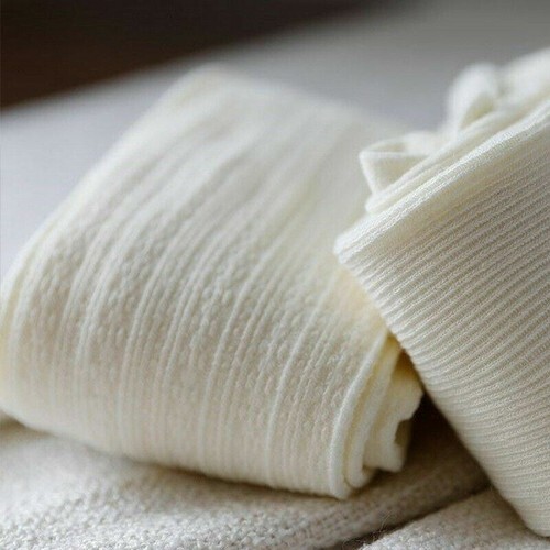 Women Woolen Yarn Knitted Footed Tights Pantyhose Winter Warm Stretch Stockings