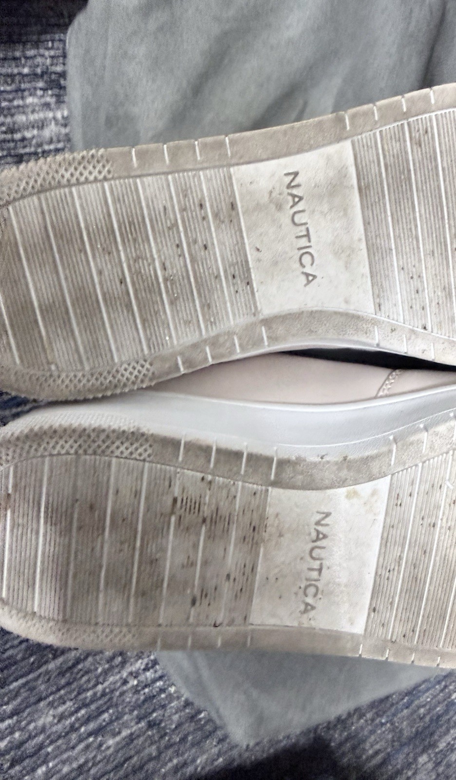 Nautica Wiana Women’s Beige/Apricot Faux Leather Lace Up Sneakers Logo US 9 UK 7