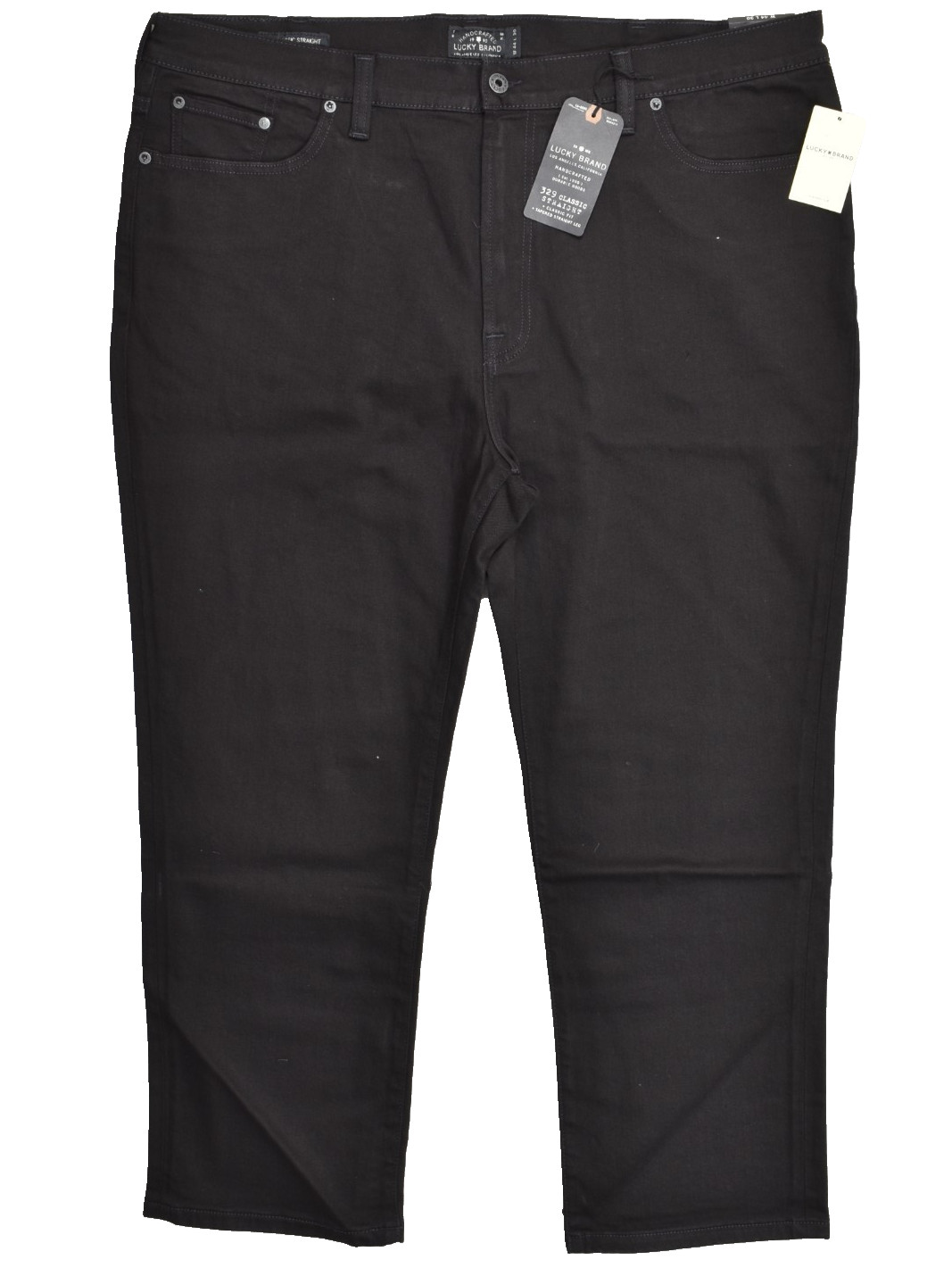 Lucky Brand Men’s 329 Classic Straight Denim Jeans Black 44×30 Cotton Zip NEW