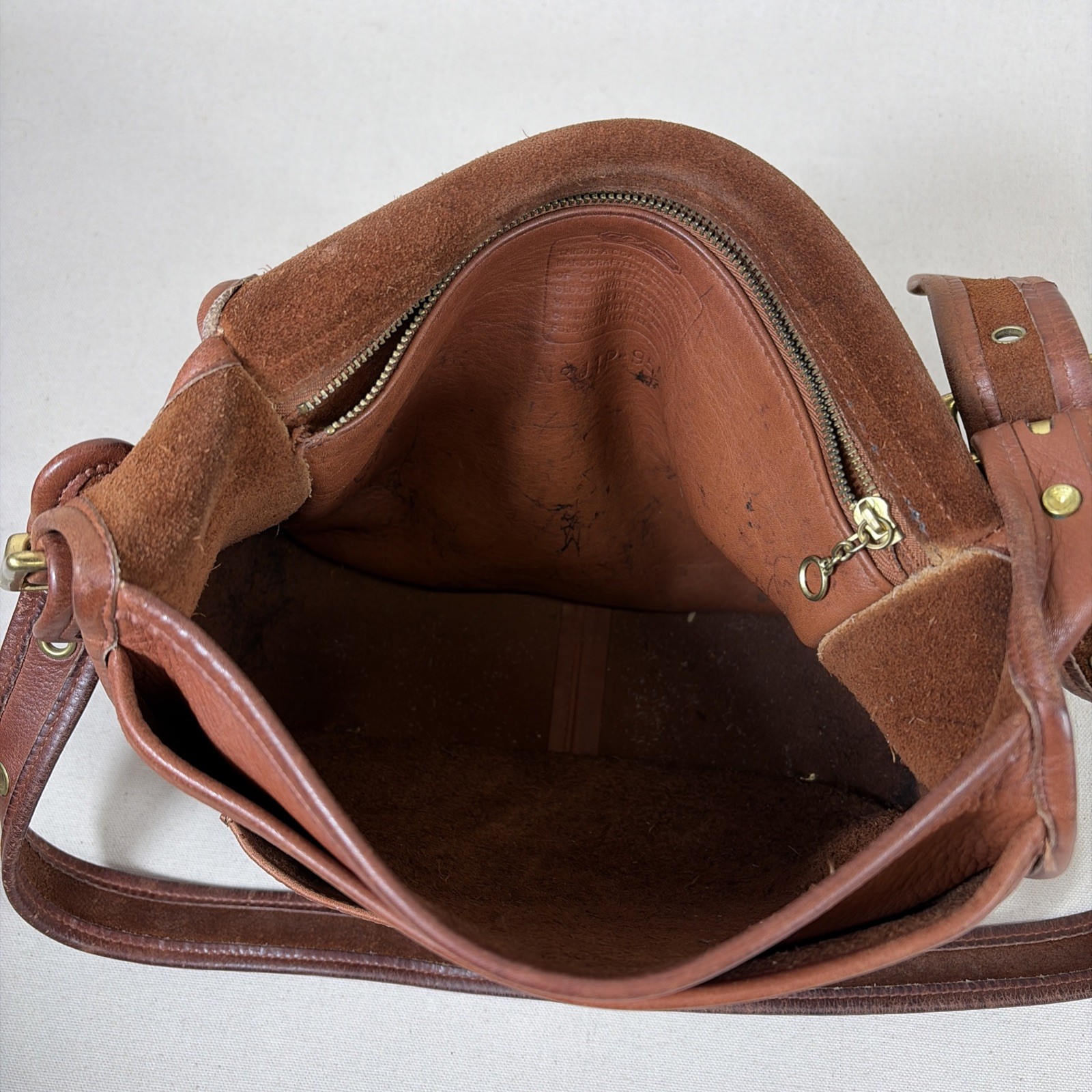 Vintage Coach Stewardess Leather Shoulder Saddle Purse Bag 9525 RARE Tan Brown