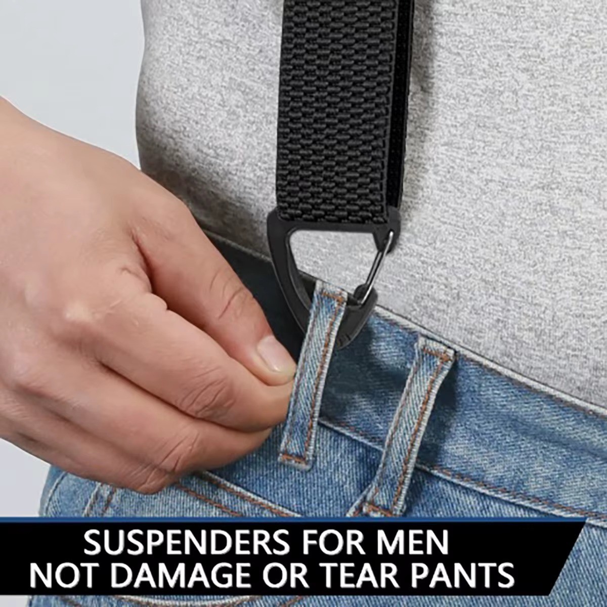 Heavy Duty Elastic Suspenders for Men Trouser Pants Braces Strap Work Belt