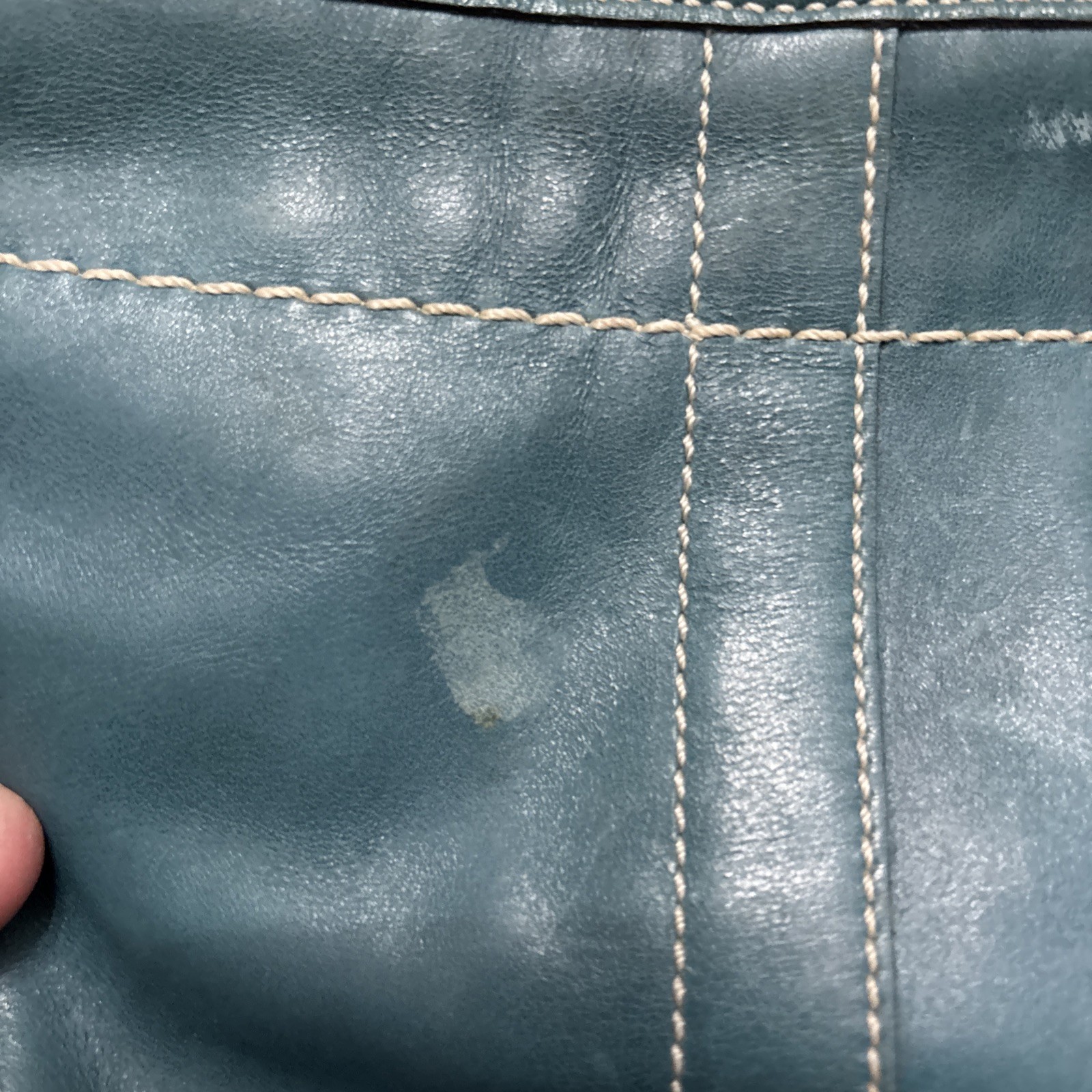 Vintage Coach Turquoise Blue Leather Ergo Y2K Mini Hobo Handbag READ