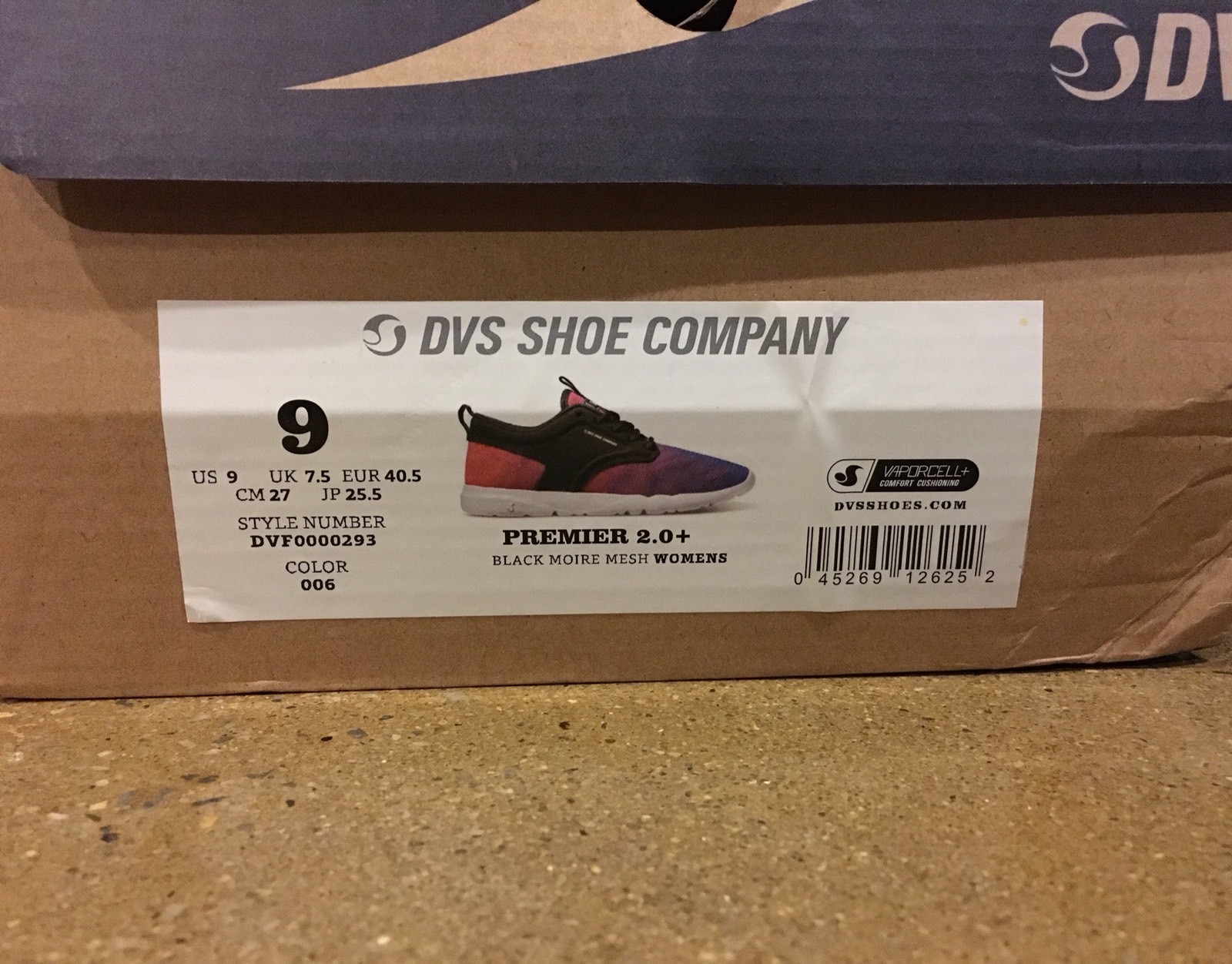 DVS Premier 2.0+ Black Moire Mesh Size 9 Womens Lightweight Running Skate Shoes