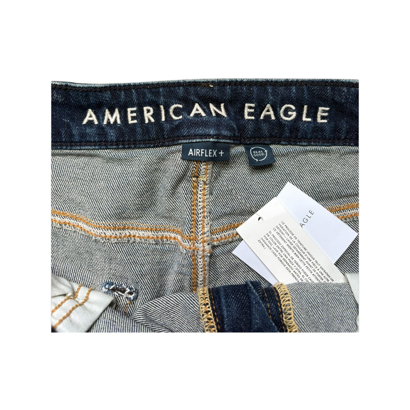 NWT American Eagle Jeans Mens Size 36×34 Deep Navy Airflex+ Relaxed Straight