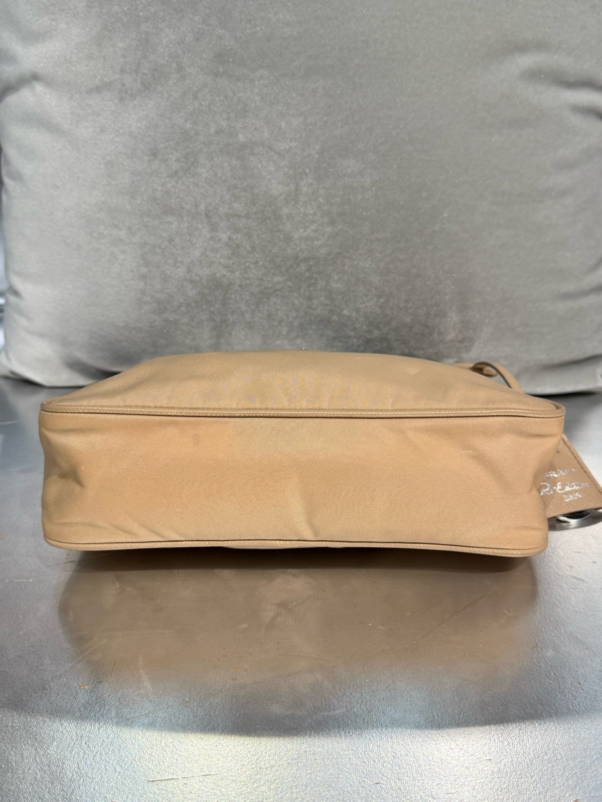 Authentic Prada Re-Edition 2005 Nylon Hobo Nylon with Leather Trim Hobo Beige