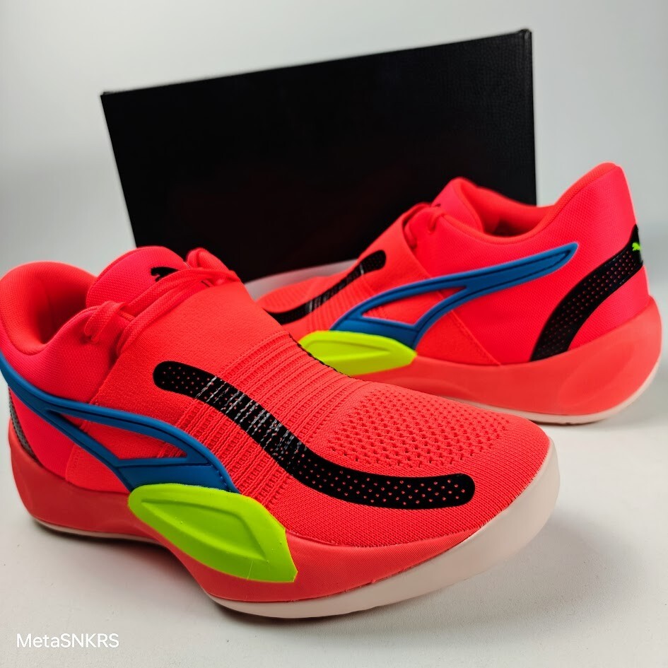 Puma US 16 Men’s Orange Black Blue Yellow Rise Nitro Basketball 377012 04 New
