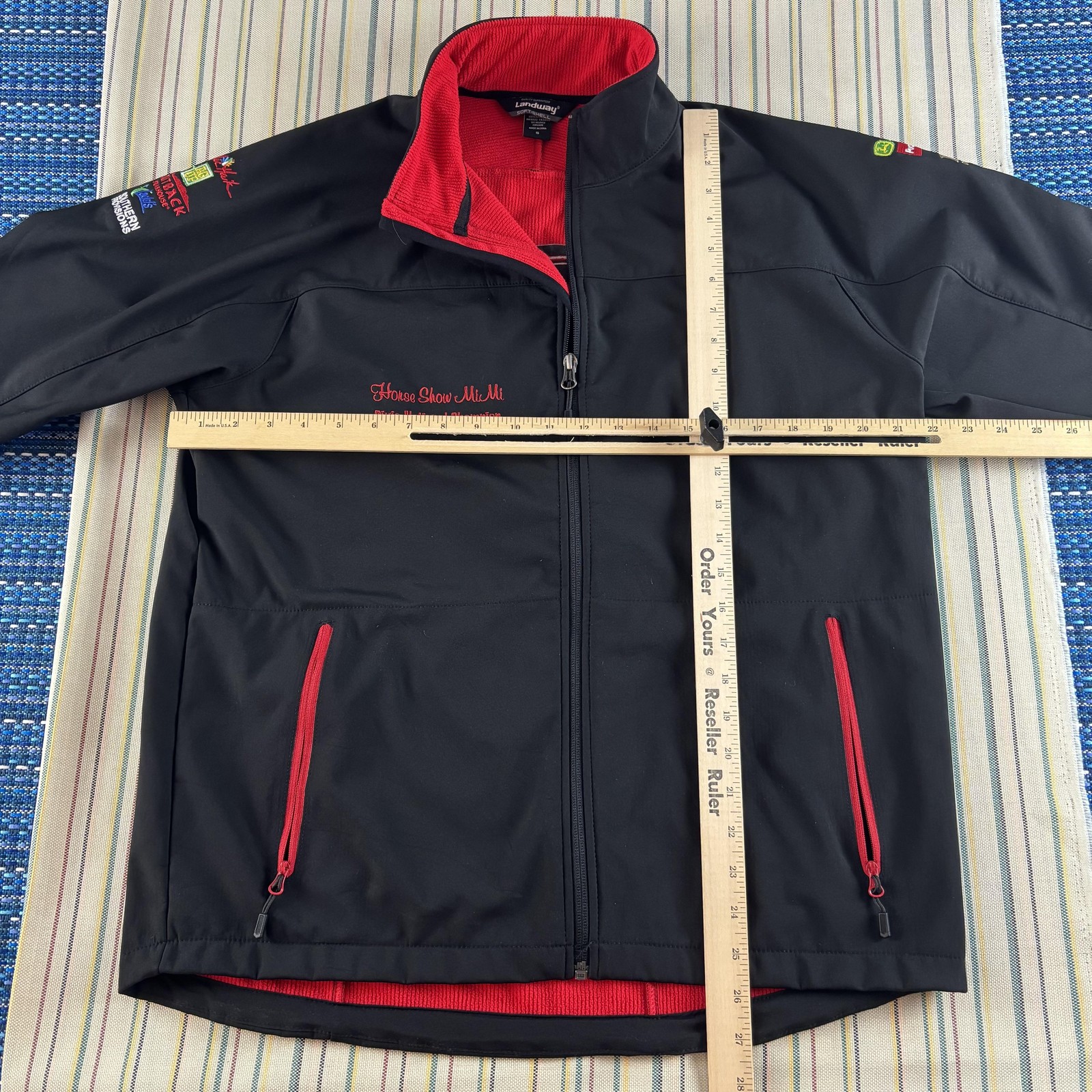 Dixie National Quarter Horse Show Jacket Womens Small Black Soft Shell Sponsor