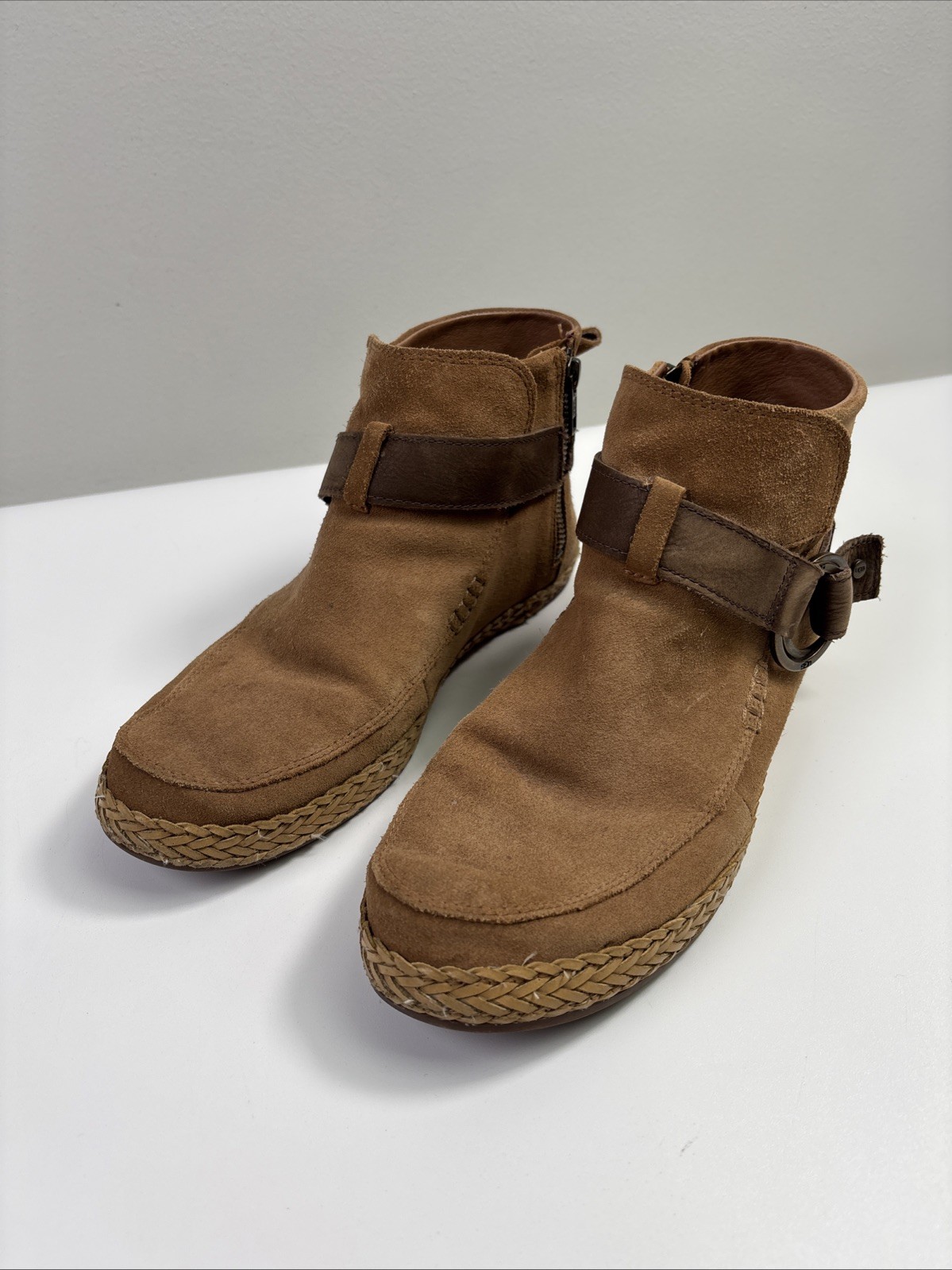 UGG Women’s Sloane Buckle Suede Leather Brown Booties Size 9