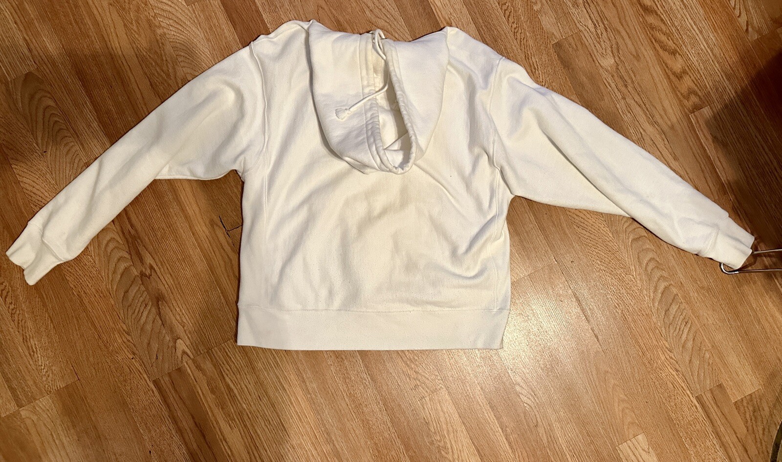 Champion Reverse Weave Patch Logo White Pullover Hoodie Men’s Size Large
