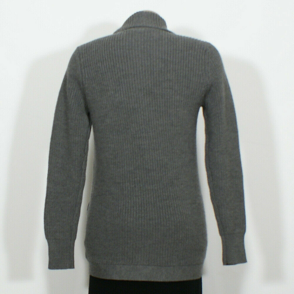 EILEEN FISHER Ash Gray Linear Merino Wool Rib Jacket S