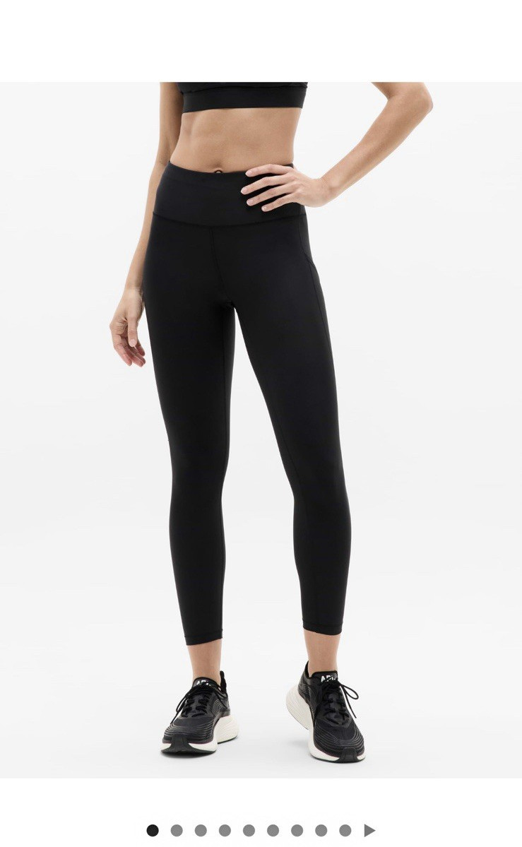 Athleta Interval Tight Women’s Solid Black Ankle Leggings Size L