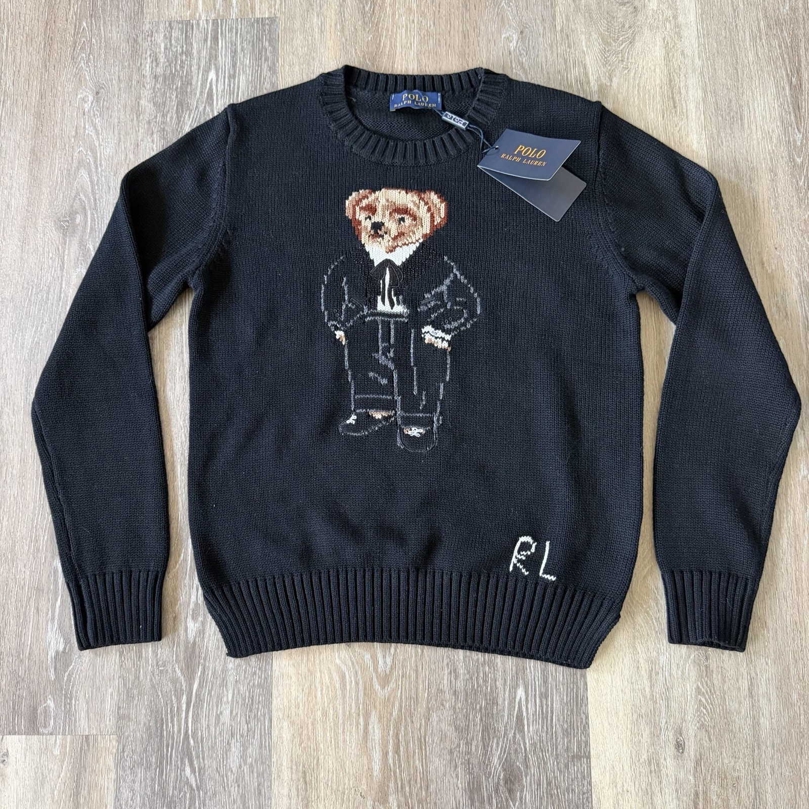Women’s Polo Ralph Lauren 90% Wool & 10% Cashmere “Polo Tuxedo Bear” Sweater