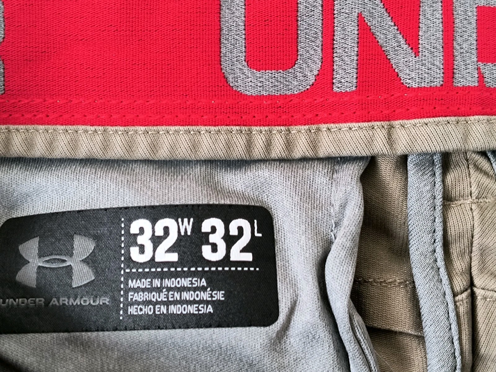 Under Armour Men’s 32/29.5 Knit Khaki Pants Beige Tan98% Cotton 2% Elastane READ