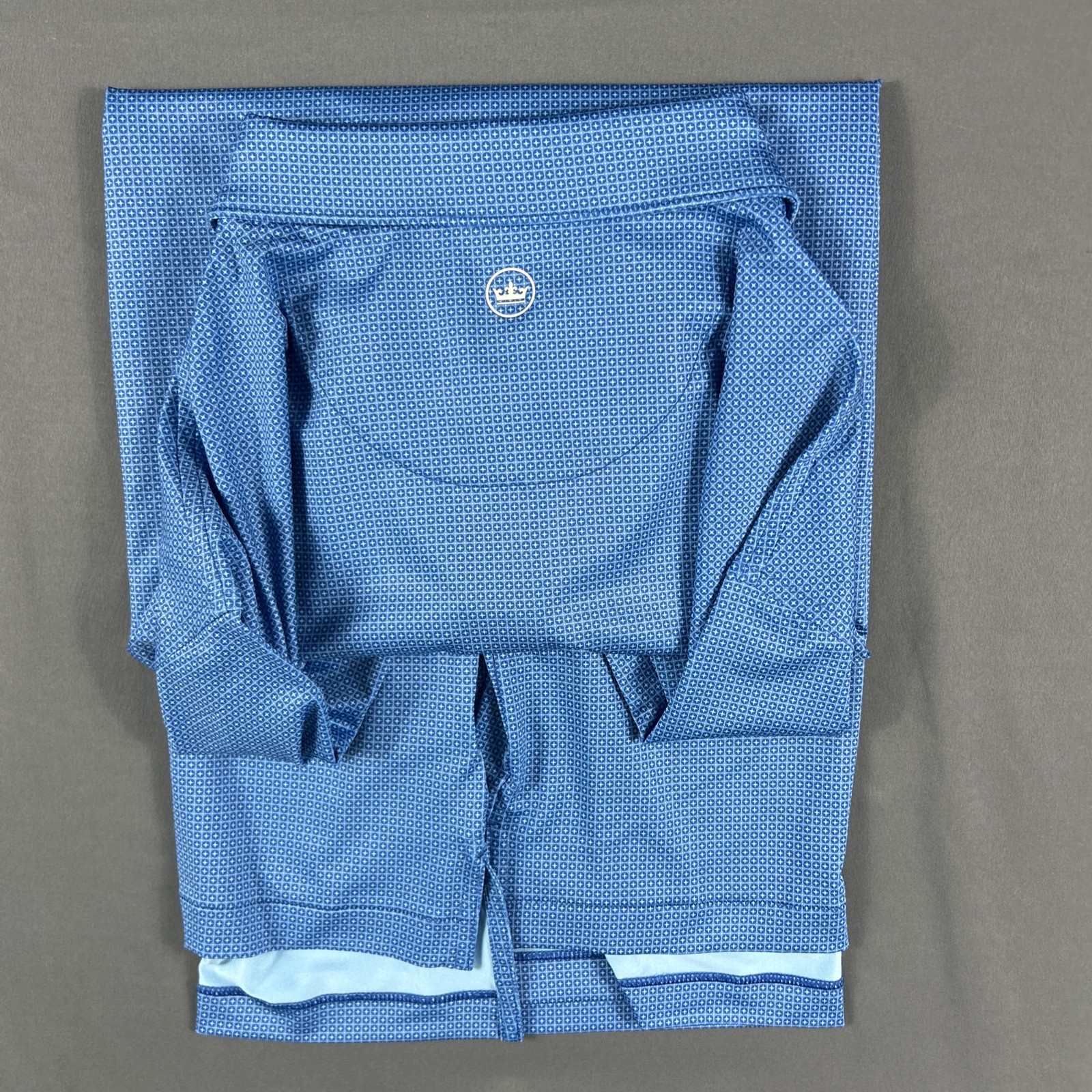 Peter Millar Golf Shirt Polo CS Summer Comfort Mick Print XXL Blue Polyester