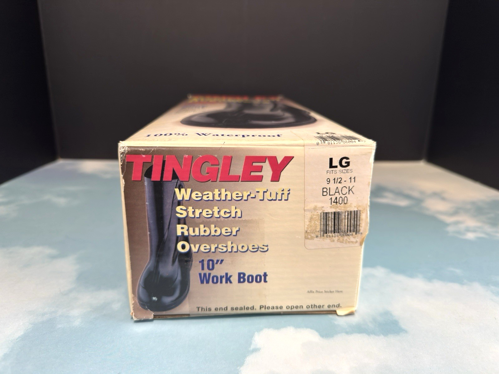 Tingley Black 10” Work Boots Rubber Overshoes Adult Large (9.5-11) VTG New