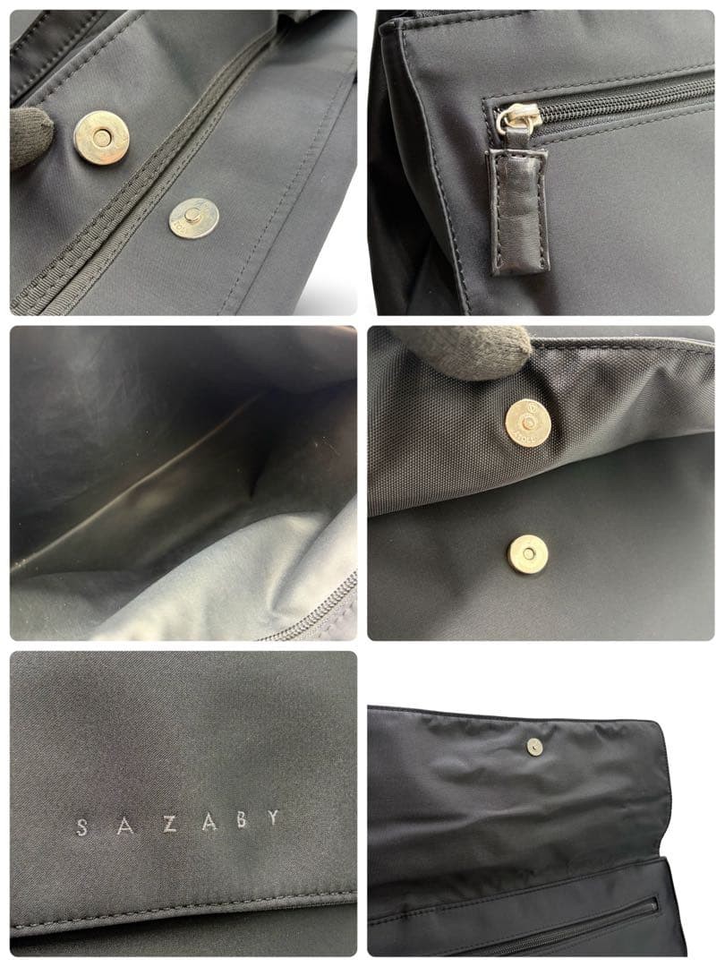 Sazaby Y2K Black Nylon Shoulder Bag Tote Japan Used 0713994