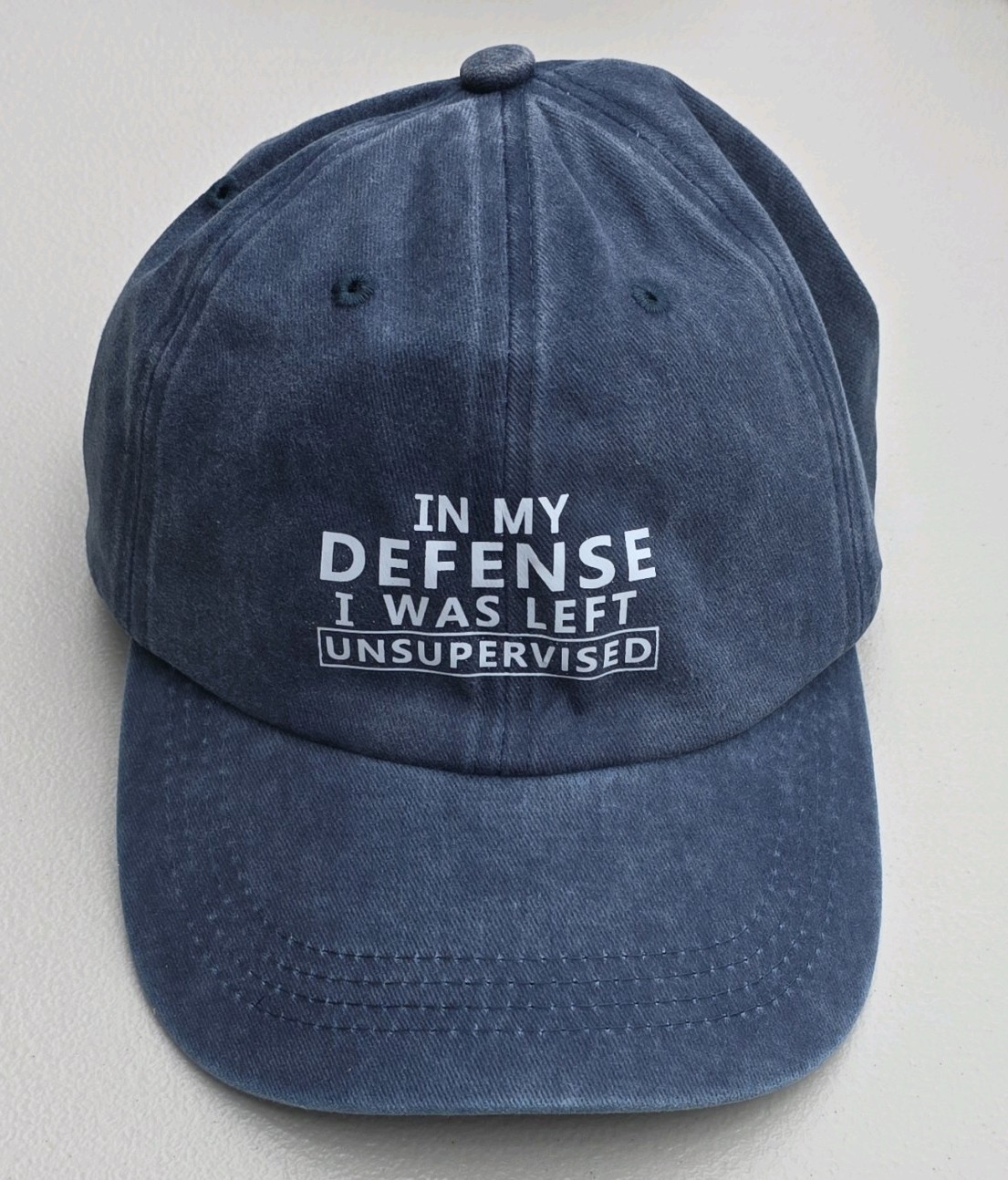 In My Defense I was Left for Unsupervis Unisex Adjustable Baseball Cap