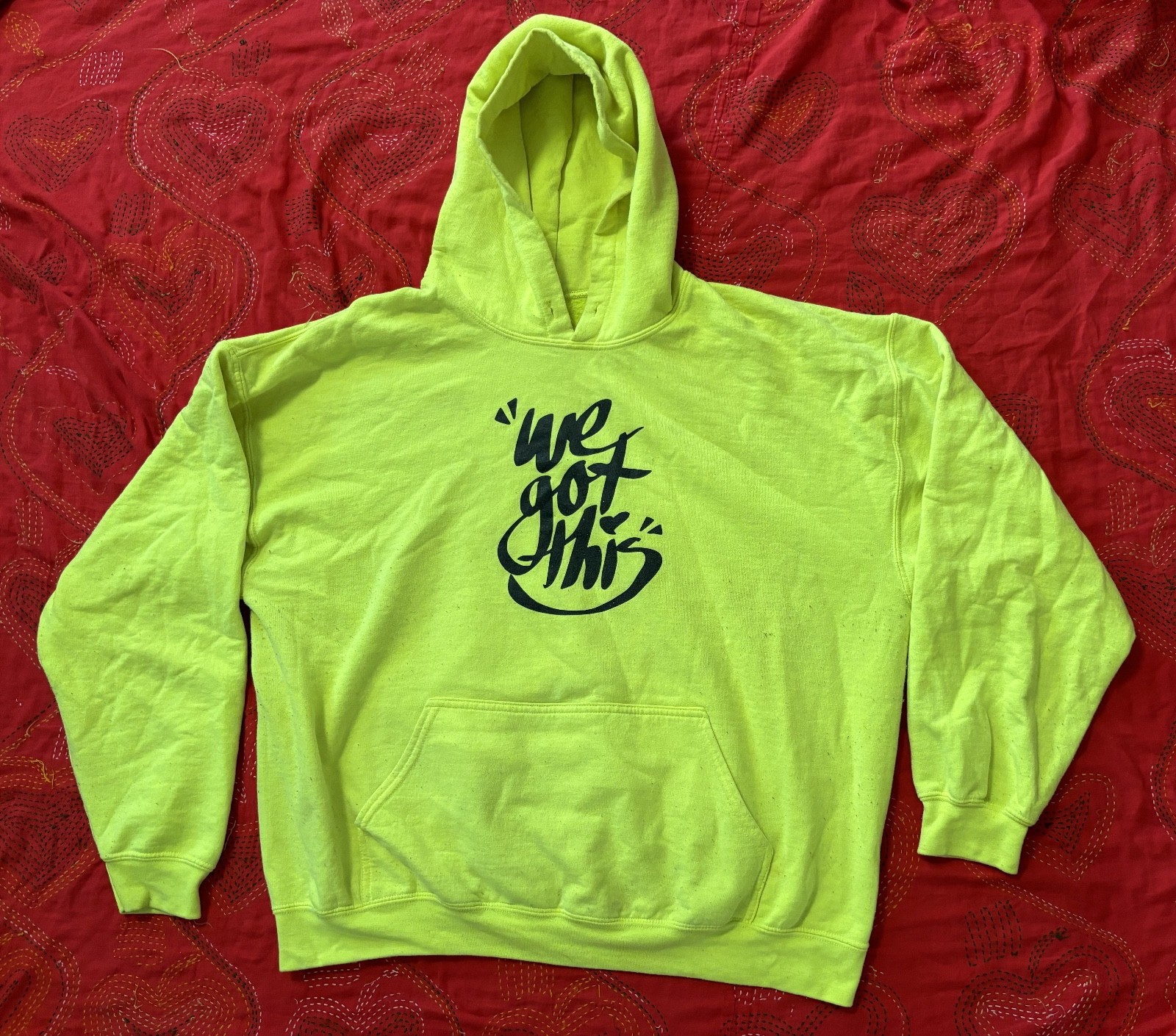 Ladies? We Got This Yellow Graphic Sweatshirt Street Casual Hoodie. Size X-large